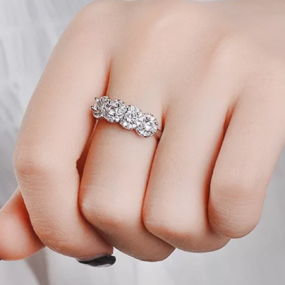Sterling silver engagement ring - Picture 2 of 4